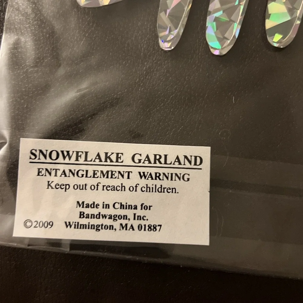 New (5) Packages Of Large Holographic Snowflake Garland 55